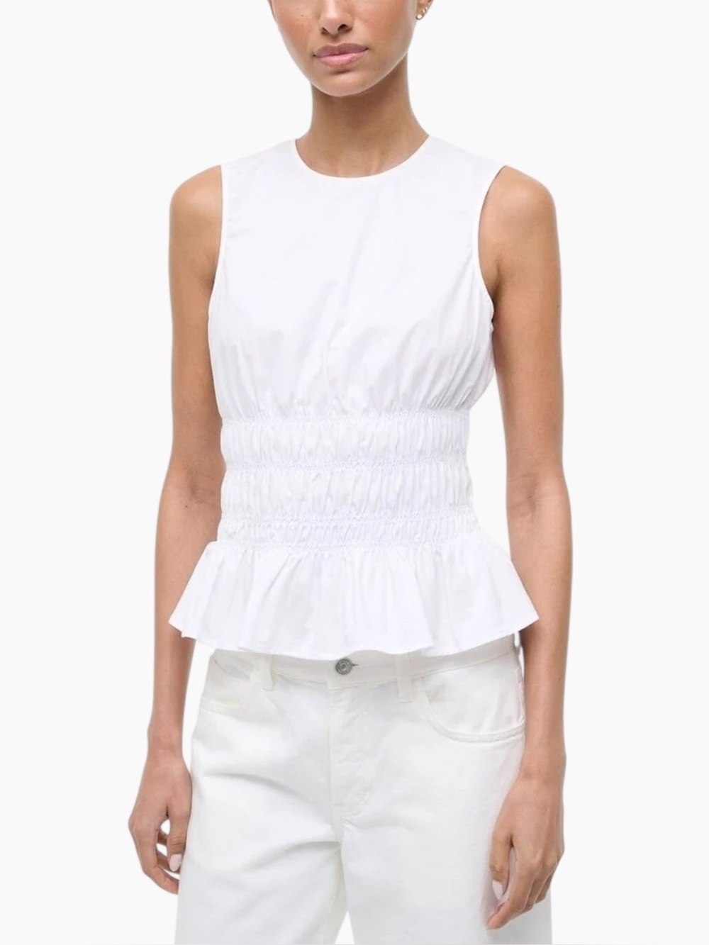 Calvin Klein Round Neck Sleeveless Textured Tank Top